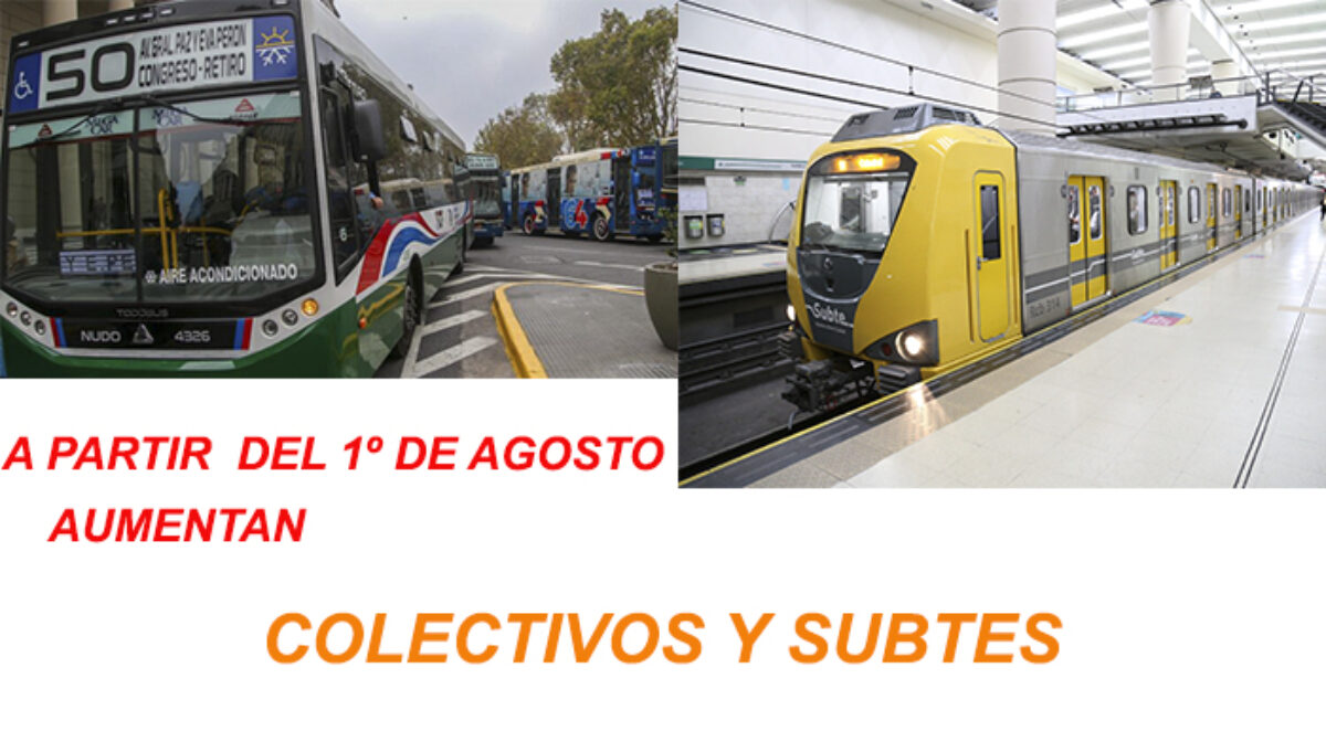 A partir del 1º de agosto aumenta el transporte