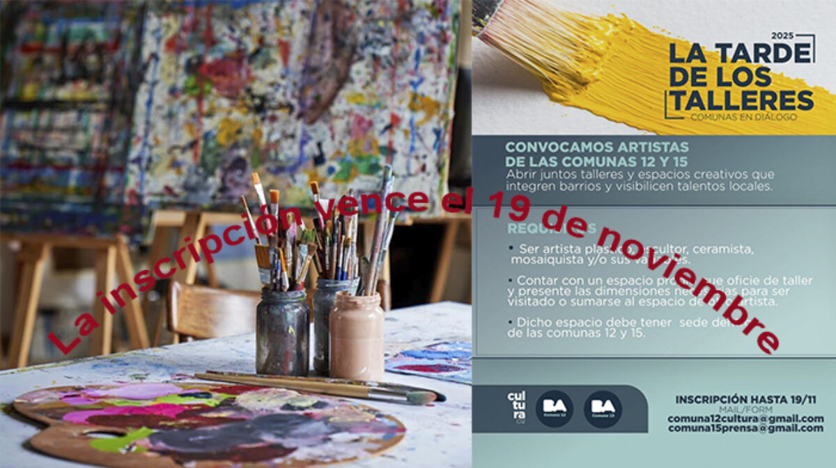 Cierra la inscripción para “La Tarde de los Talleres – Comunas en Diálogo”