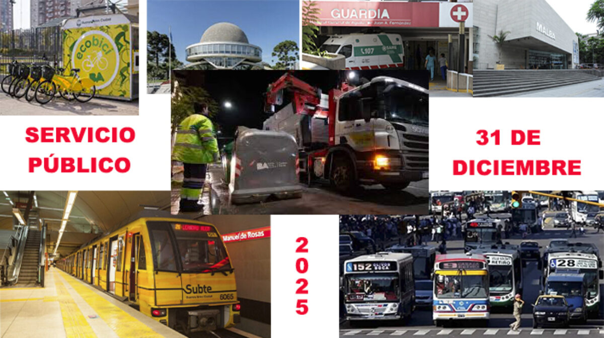 Servicios públicos para Año Nuevo